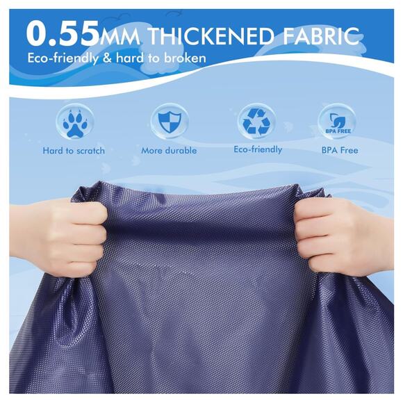 YAUNGEL 69in Splash Pad for Dogs: Non-Slip, Durable, Foldable Dog Pool, Blue - Picture 4 of 6